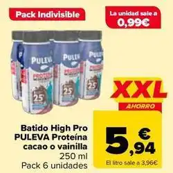 Carrefour Puleva - batido high pro proteína cacao o vainilla oferta