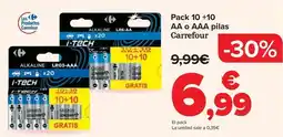 Carrefour Carrefour - pack 10 +10 aa o aaa pilas oferta