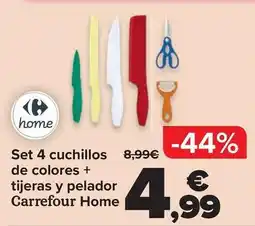 Carrefour Carrefour home - set 4 cuchillos de colores + tijeras y pelador oferta