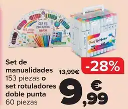 Carrefour Set de manualidades o set rotuladores doble punta oferta
