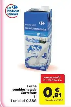 Carrefour Market Carrefour - leche semidesnatada oferta