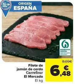 Carrefour Market Carrefour - filete de jamón de cerdo el mercado oferta