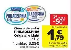 Carrefour Market Philadelphia - queso de untar original o light oferta