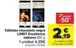 Carrefour Market Lindt - tabletas chocolate negro excellence sabores oferta
