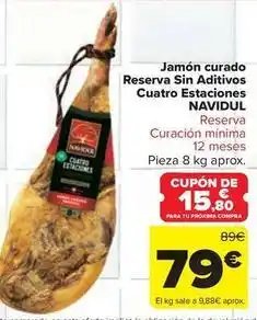 Carrefour Market Navidul - jamón curado reserva sin aditivos cuatro estaciones oferta