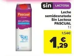 Carrefour Market Pascual - leche semidesnatada sin lactosa oferta