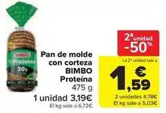 Carrefour Market Bimbo - pan de molde con corteza proteína oferta