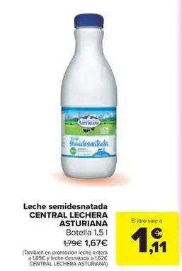 Carrefour Market Central lechera asturiana - leche semidesnatada oferta