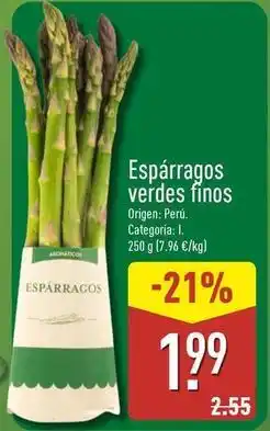 ALDI Esparragos verdes finos oferta