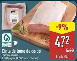 ALDI Cinta de lomo de cerdo oferta