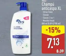 ALDI H&s - champu anticaspa xl oferta