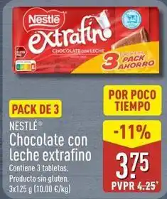 ALDI Nestlé - chocolate con leche extrafino oferta