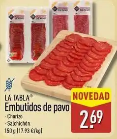 ALDI La tabla - embutidos de pavo oferta