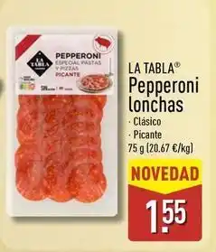 ALDI La tabla - pepperoni lonchas oferta