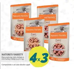 Supermercados MAS Nature's Variety Perro nvd orig. mini chicken o mini turkey oferta
