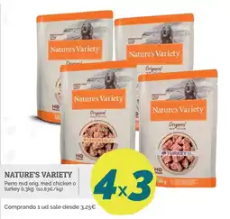 Supermercados MAS Nature's Variety Perro nvd orig. med chicken o turkey oferta