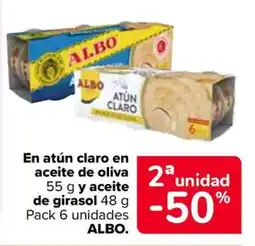 Carrefour Albo En atún claro en aceite de oliva y aceite de girasol oferta