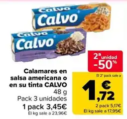 Carrefour Calvo calamares en salsa americana o en su tinta oferta