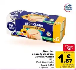 Carrefour Carrefour Classic atún claro en aceite de girasol oferta