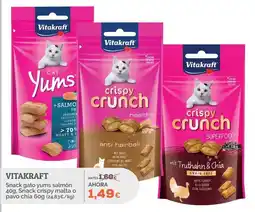 Supermercados MAS Vitakraft snack gato yums salmón oferta