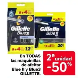 Carrefour Gillette En todas las maquinillas de afeitar Blue II y Blue3 oferta