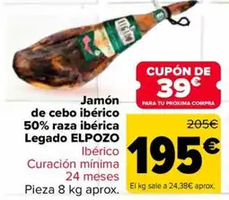 Carrefour Elpozo jamón de cebo ibérico oferta