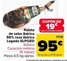 Carrefour Elpozo paleta de cebo ibérica oferta