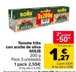 Carrefour Solís tomate frito con aceite de oliva oferta