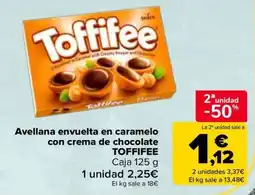 Carrefour Toffifee Avellana envuelta en caramelo con crema de chocolate oferta