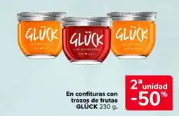 Carrefour Glück En confituras con trozos de frutas oferta