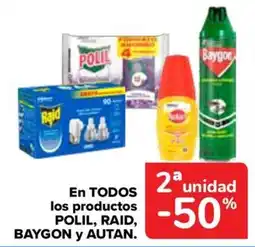 Carrefour Polil, Raid, Baygon y Autan En todos los productos oferta