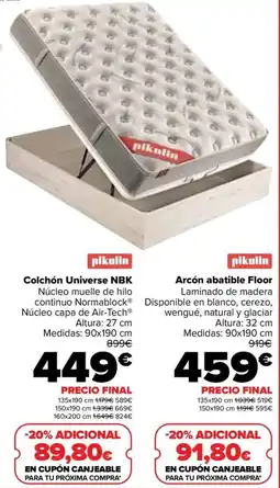 Carrefour pikolin colchón universe nbk oferta