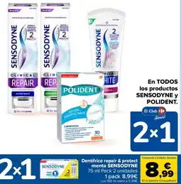 Carrefour Sensodyne dentífrico repair & protect menta oferta