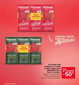 Carrefour Orlando en tomate frito original y cin aceite oliva virgen extra oferta