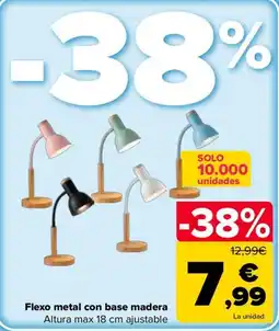 Carrefour Flexo metal con base madera oferta