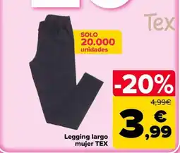 Carrefour Tex legging largo mujer oferta