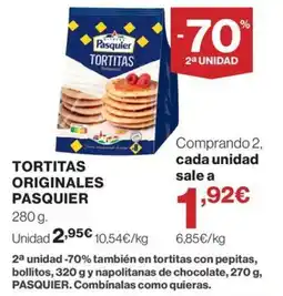 El Corte Inglés Pasquier tortitas originales oferta
