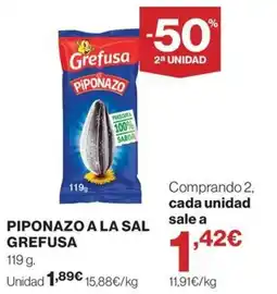 El Corte Inglés Grefusa piponazo a la sal oferta