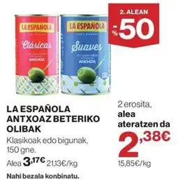 El Corte Inglés La española antxoa z beteriko olibak oferta