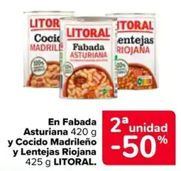 Carrefour Litoral en fabada asturiana y cocido madrileño y lentejas riojana oferta