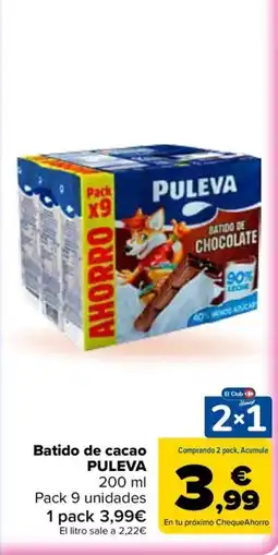 Carrefour Puleva batido de cacao oferta