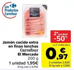 Carrefour Carrefour jamón cocido extra en finas lonchas oferta