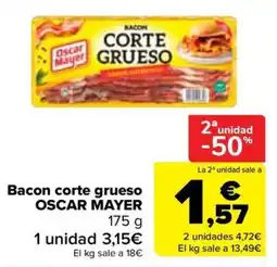 Carrefour Oscar Mayer bacon corte grueso oferta
