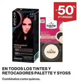 El Corte Inglés En todos los tintes y retocadores palette y syoss oferta