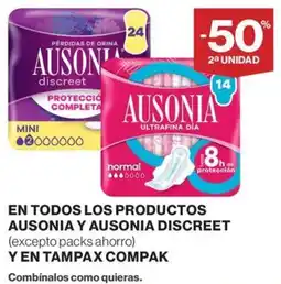 El Corte Inglés Ausonia discreet en todos los productos oferta