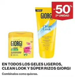 El Corte Inglés Giorgi geles ligeros clean look y super rizos oferta