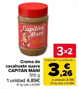 Carrefour Capitán Maní crema de cacahuete suave oferta