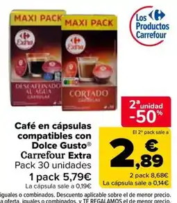 Carrefour Carrefour Extra café en cápsulas compatibles con Dolce Gusto oferta