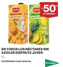 El Corte Inglés Juver En todos los néctares sin azúcar disfruta oferta