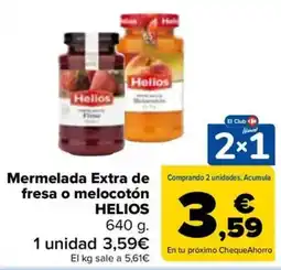 Carrefour Helios mermelada extra de fresa o melocotón oferta